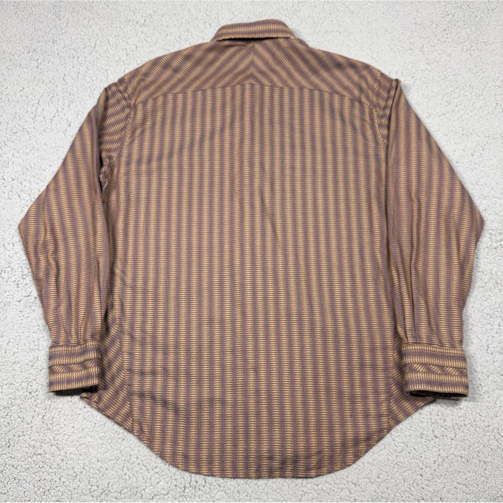 Robert Graham Shirt Mens Large Brown Check Long Sleeve Button Up Silk Trim Woven - Picture 9 of 9